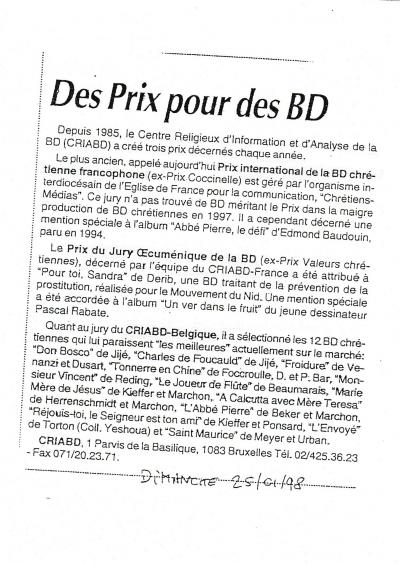 Dimanche 25-01-1998