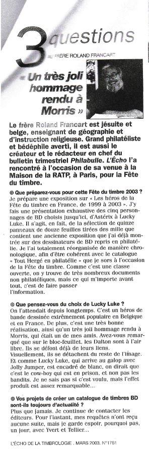 L'écho de la timbrologie 03-2003